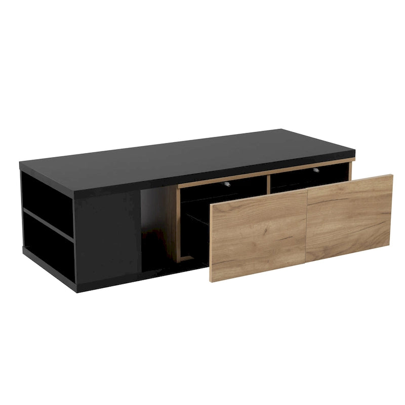 Table basse multifonction avec rangement dissimulé et 2 tiroirs