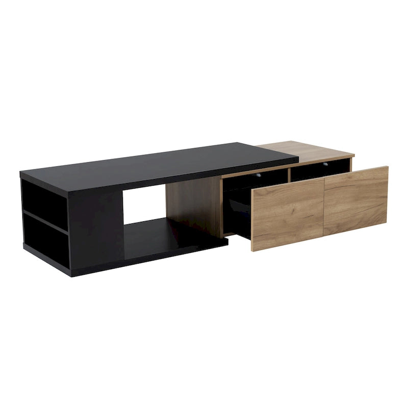 Table basse multifonction avec rangement dissimulé et 2 tiroirs