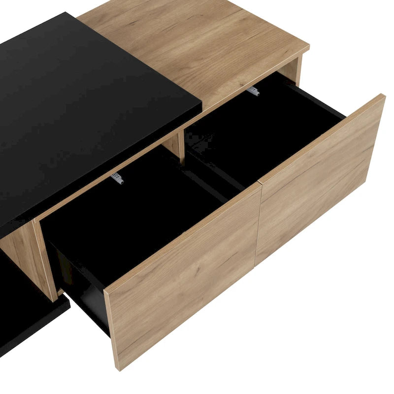 Table basse multifonction avec rangement dissimulé et 2 tiroirs