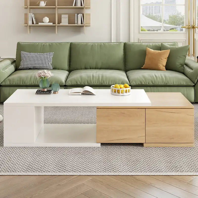 Table basse multifonction avec rangement dissimulé et 2 tiroirs