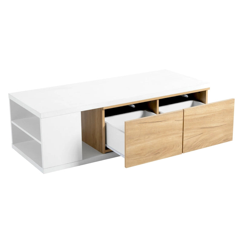 Table basse multifonction avec rangement dissimulé et 2 tiroirs