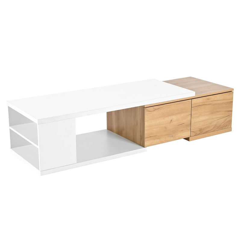 Table basse multifonction avec rangement dissimulé et 2 tiroirs