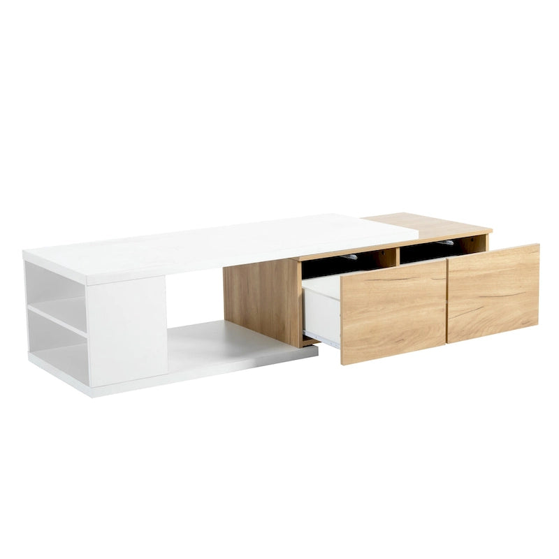 Table basse multifonction avec rangement dissimulé et 2 tiroirs