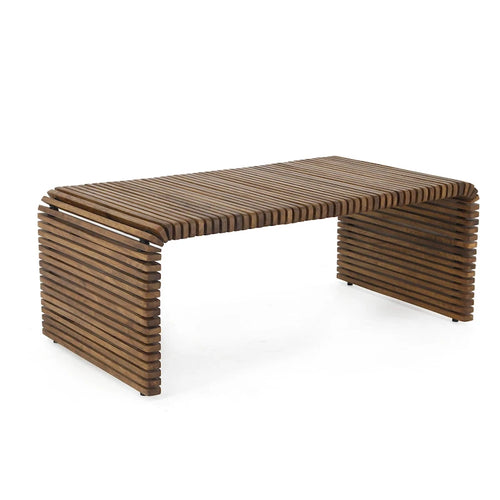 26 brauner Couchtisch aus Massivholz mit Streifen - 26' X '18' X '48