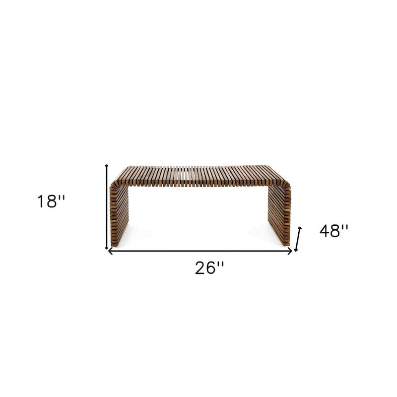 26 Brown Solid Wood Stripes Coffee Table - 26' X '18' X '48