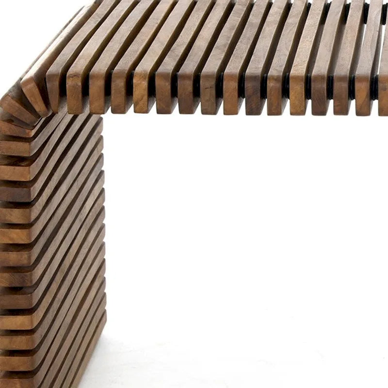 26 Brown Solid Wood Stripes Coffee Table - 26' X '18' X '48