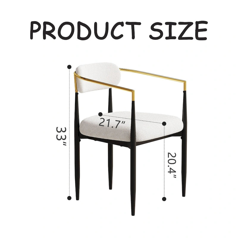 Ensemble de 2 chaises de salle à manger modernes de style médiéval, velours Teddy, pieds en métal
