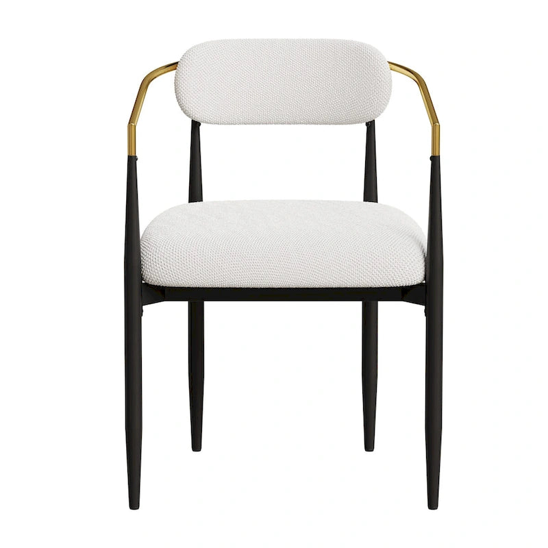 Ensemble de 2 chaises de salle à manger modernes de style médiéval, velours Teddy, pieds en métal