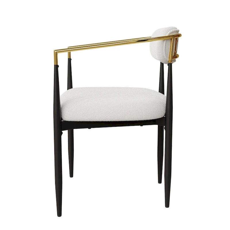 Ensemble de 2 chaises de salle à manger modernes de style médiéval, velours Teddy, pieds en métal