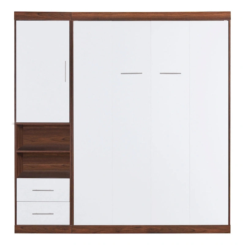 Lit escamotable mural double avec placard