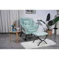 Fauteuil lounge vert capitonné de 22.35 pouces avec poche latérale