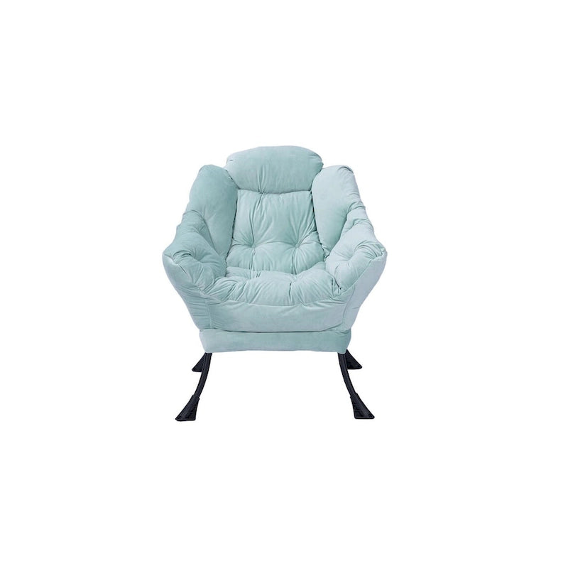 Fauteuil lounge vert capitonné de 22.35 pouces avec poche latérale