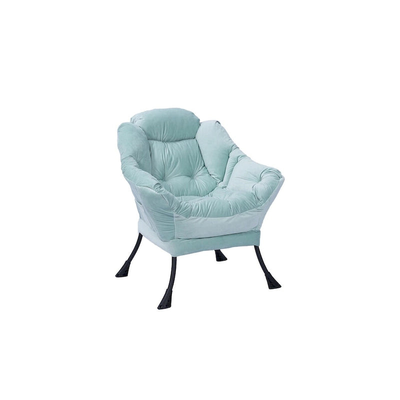 Fauteuil lounge vert capitonné de 22.35 pouces avec poche latérale