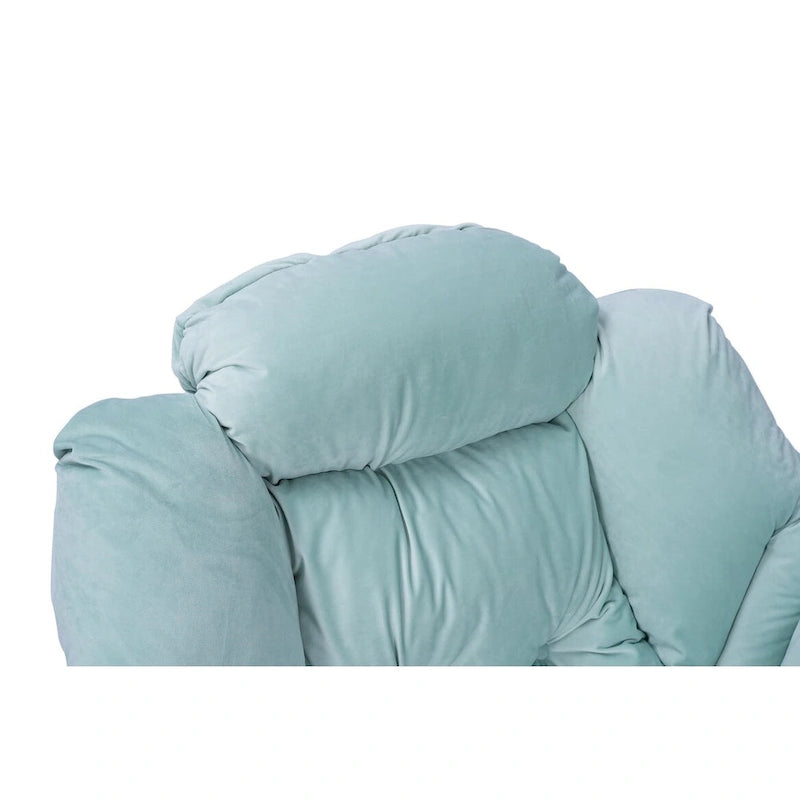 Fauteuil lounge vert capitonné de 22.35 pouces avec poche latérale
