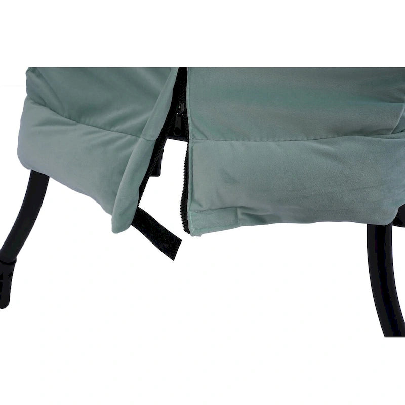 Fauteuil lounge vert capitonné de 22.35 pouces avec poche latérale