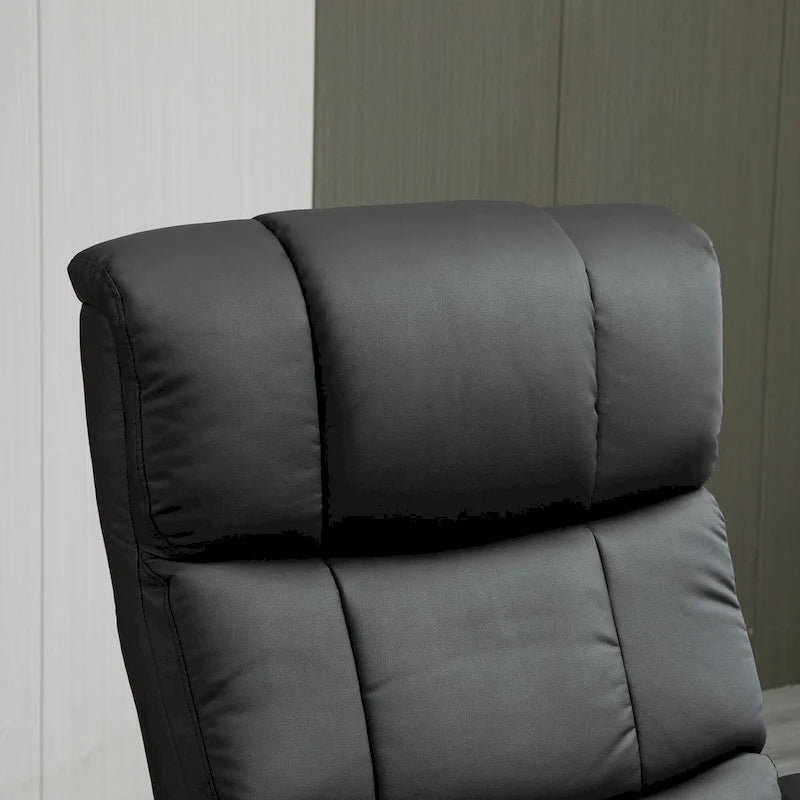 Fauteuil inclinable pivotant noir à dossier haut 28.8 avec repose-pieds