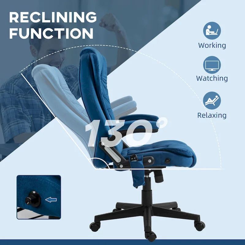 Fauteuil inclinable pivotant noir à dossier haut 28.8 avec repose-pieds