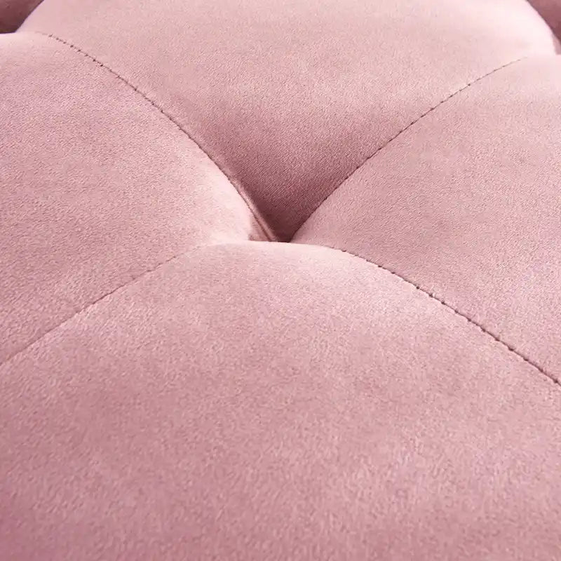 Chaise longue rose en velours capitonné de 64 pouces