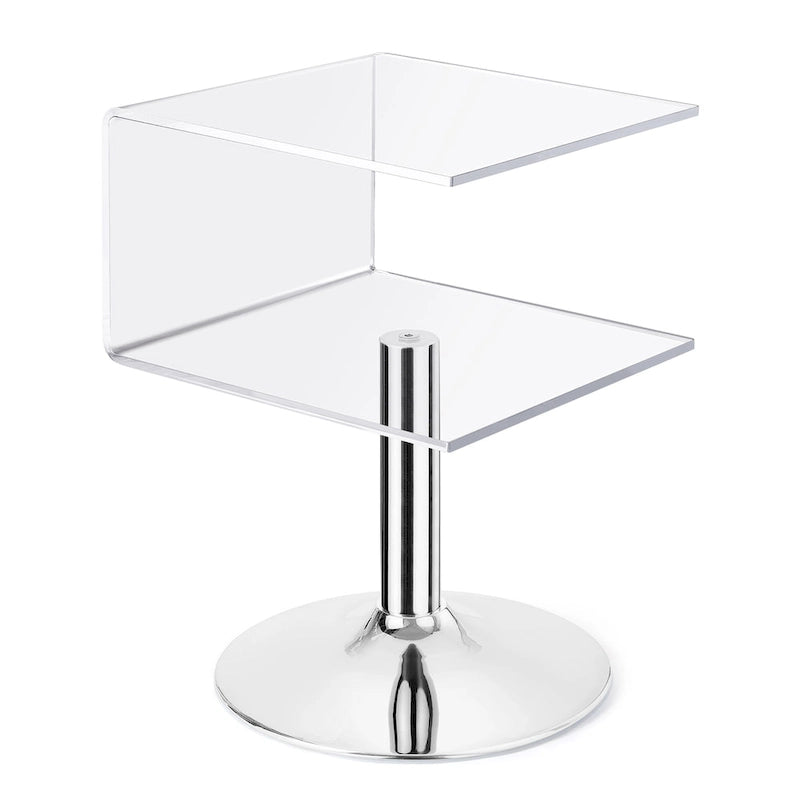 Modern Acrylic Clear Side Table C-shaped End Table - 23.6H x 15.8W x 15.8L