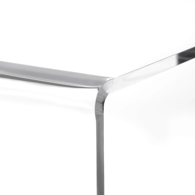 Modern Acrylic Clear Side Table C-shaped End Table - 23.6H x 15.8W x 15.8L