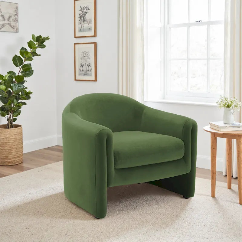 Modern Barrel Upholstered Accent Chair