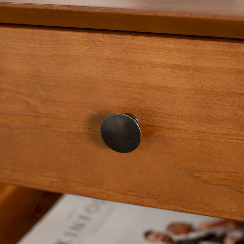 Mid-Century Solid Wood 1-Drawer, 1 Shelf Nightstand