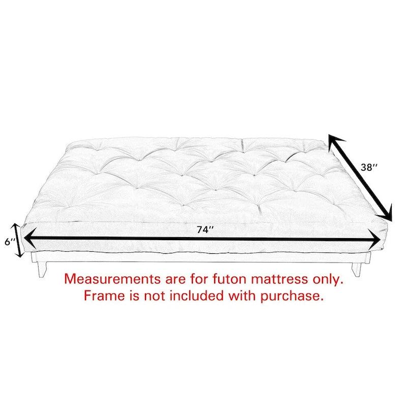 Futonmatratze in Twin-Size, Elfenbein
