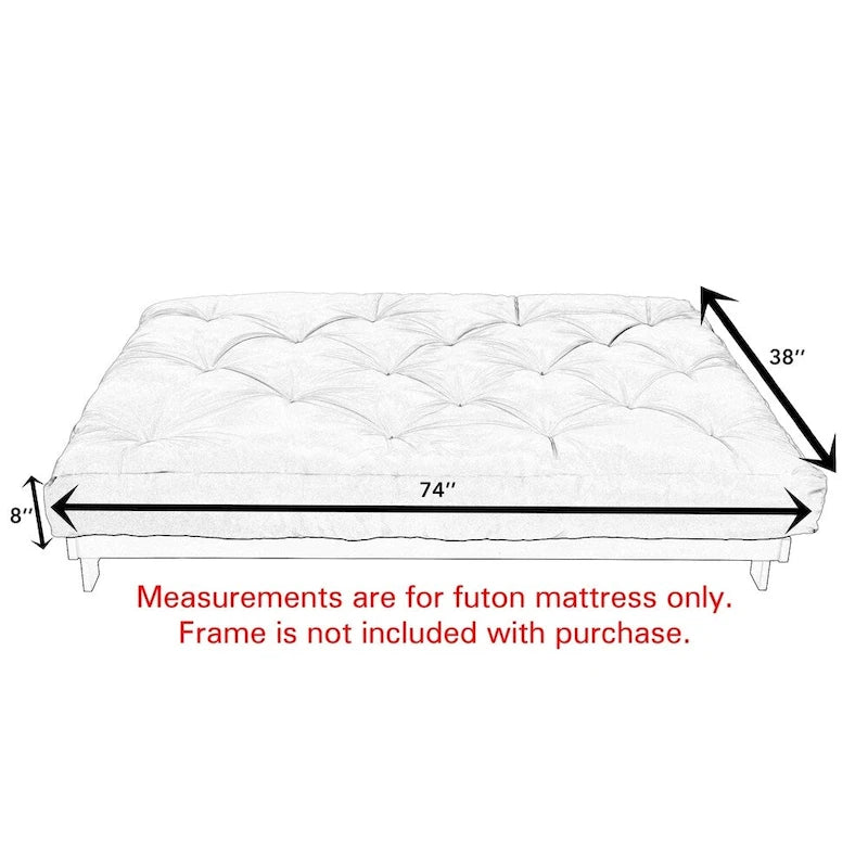Futonmatratze in Twin-Size, Elfenbein