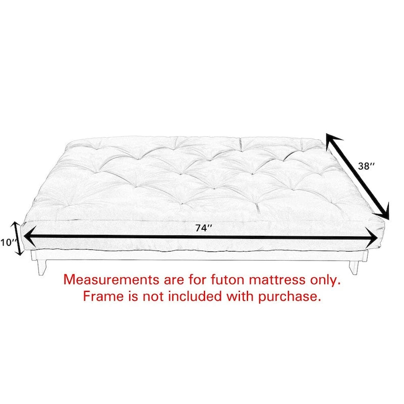 Futonmatratze in Twin-Size, Elfenbein