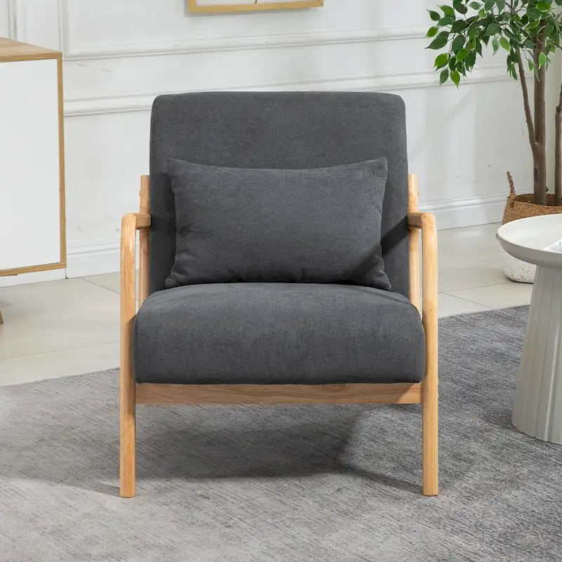 Fauteuil d'appoint rembourré en velours de style mi-siècle avec coussin lombaire