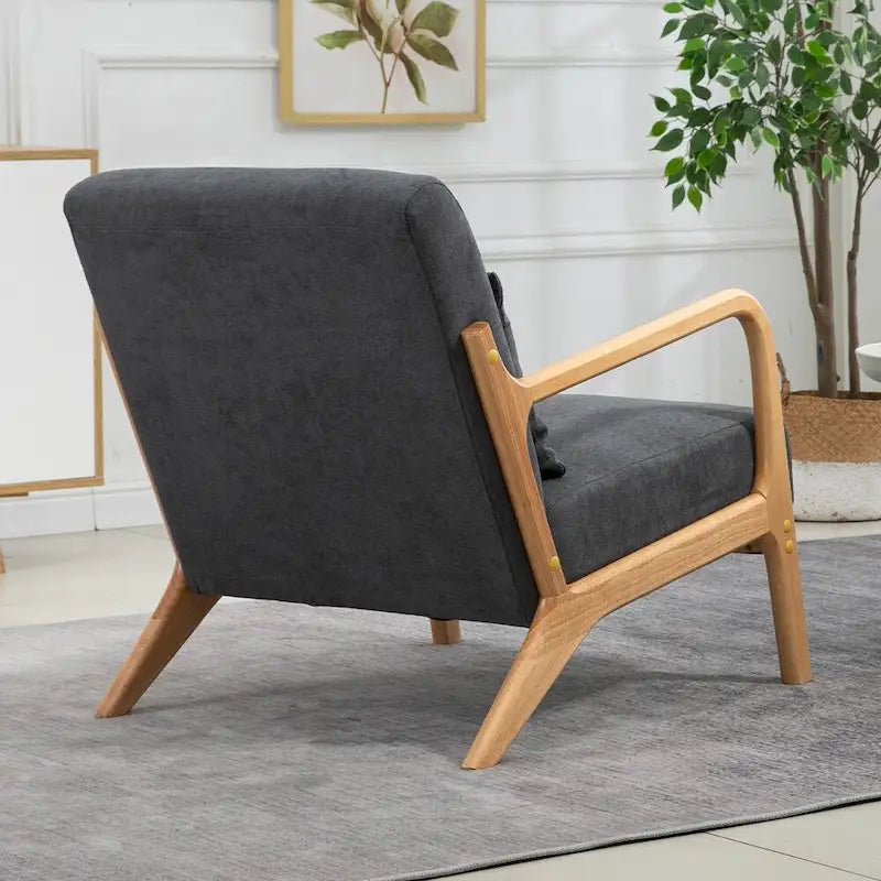 Fauteuil d'appoint rembourré en velours de style mi-siècle avec coussin lombaire