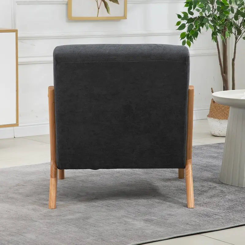 Fauteuil d'appoint rembourré en velours de style mi-siècle avec coussin lombaire