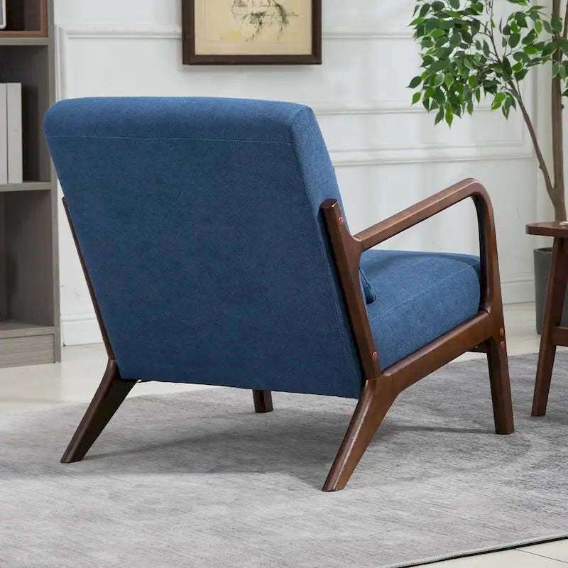 Fauteuil d'appoint rembourré en velours de style mi-siècle avec coussin lombaire