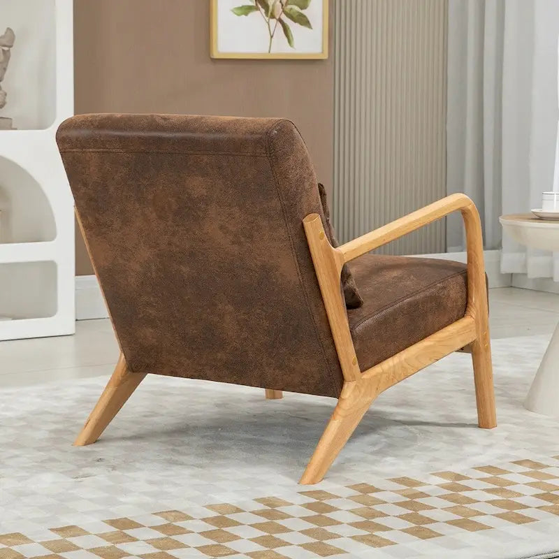 Fauteuil d'appoint rembourré en velours de style mi-siècle avec coussin lombaire