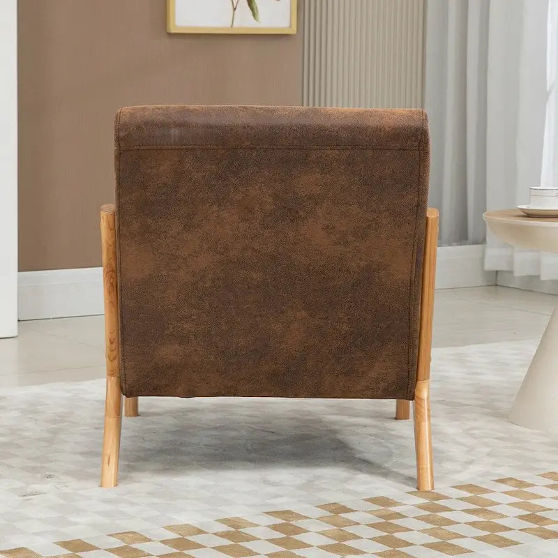 Fauteuil d'appoint rembourré en velours de style mi-siècle avec coussin lombaire