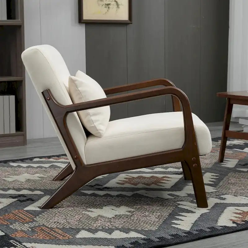 Fauteuil d'appoint rembourré en velours de style mi-siècle avec coussin lombaire