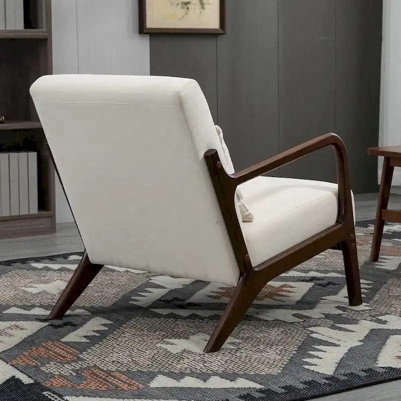 Fauteuil d'appoint rembourré en velours de style mi-siècle avec coussin lombaire