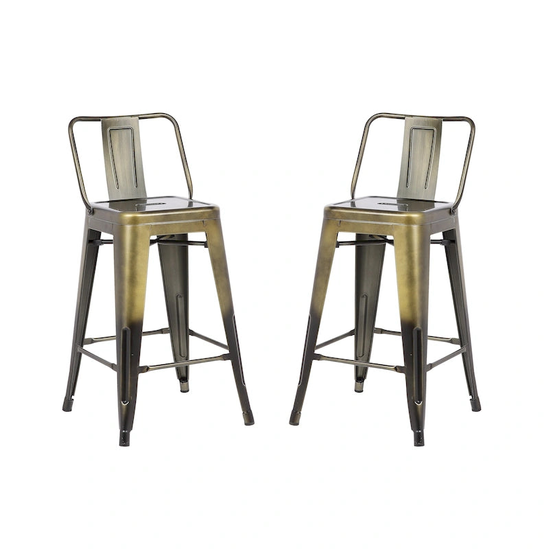 Lot de 2 tabourets de bar en métal de 24 pouces