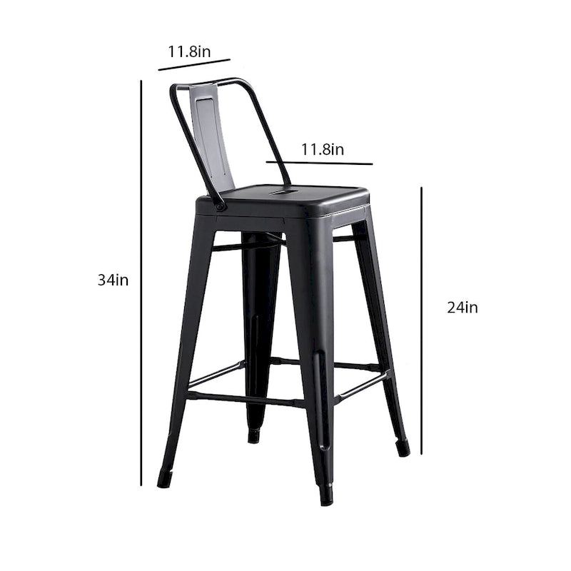 Lot de 2 tabourets de bar en métal de 24 pouces