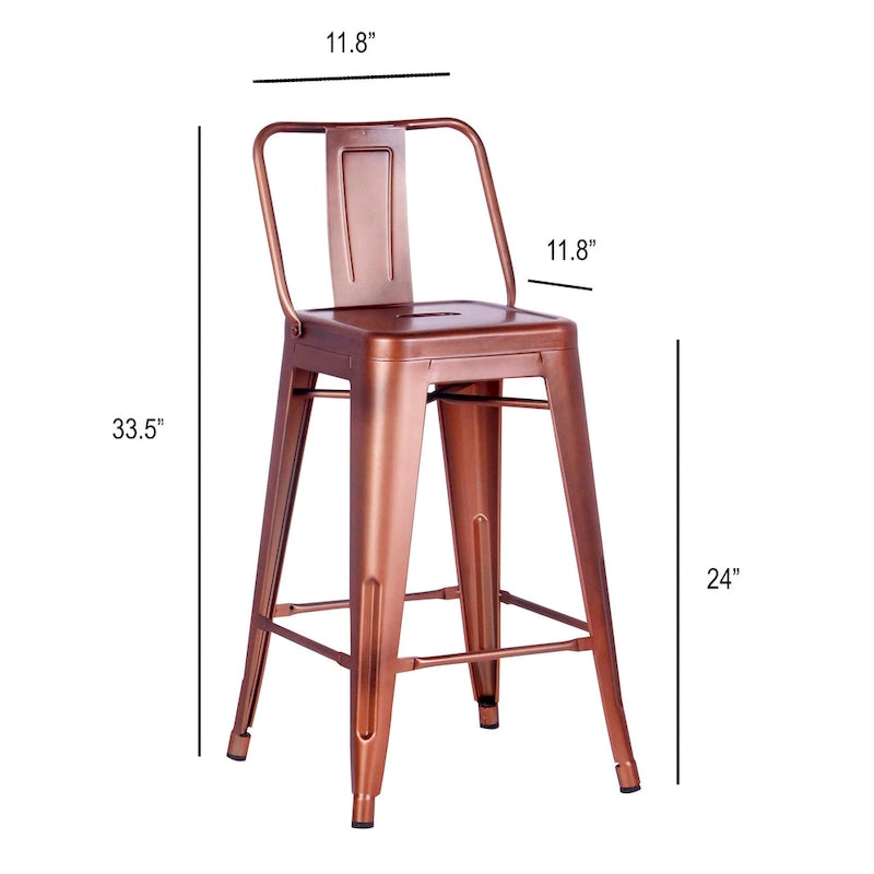 Lot de 2 tabourets de bar en métal de 24 pouces
