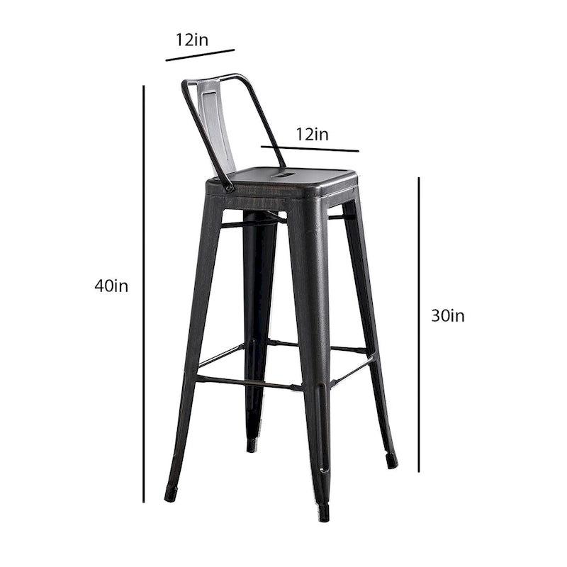 Lot de 2 tabourets de bar en métal de 24 pouces