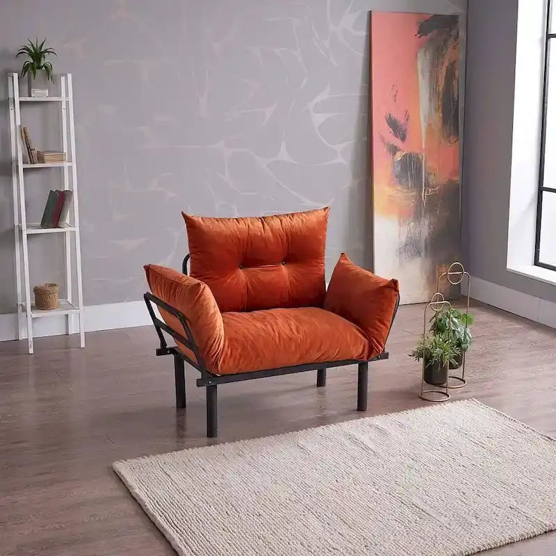 Loveseat mit Metallgestell, 2-Sitzer-Sofa mit Plüschbezug aus Chenille