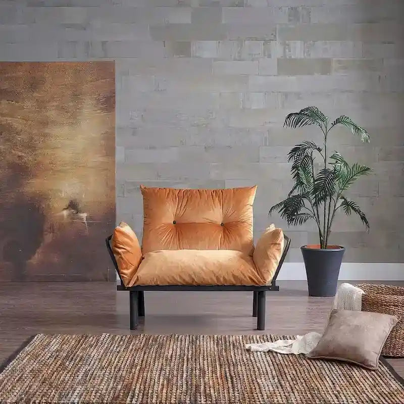 Loveseat mit Metallgestell, 2-Sitzer-Sofa mit Plüschbezug aus Chenille