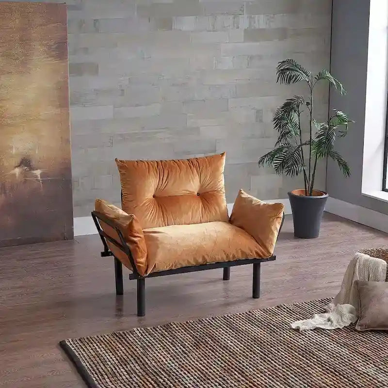 Loveseat mit Metallgestell, 2-Sitzer-Sofa mit Plüschbezug aus Chenille