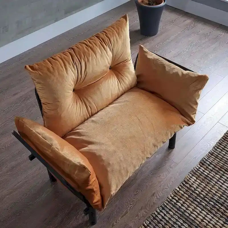 Loveseat mit Metallgestell, 2-Sitzer-Sofa mit Plüschbezug aus Chenille