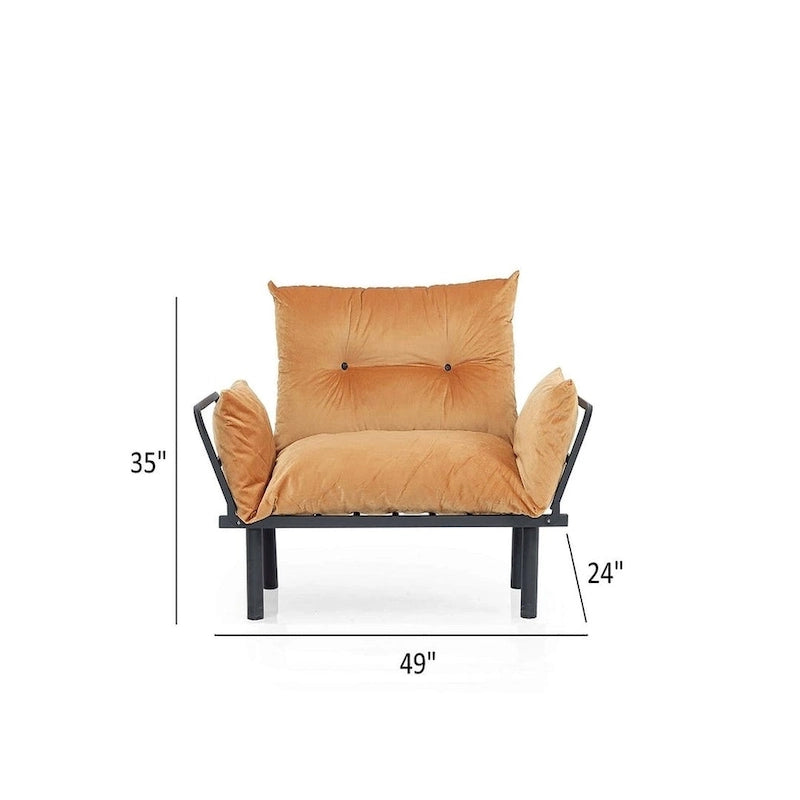 Loveseat mit Metallgestell, 2-Sitzer-Sofa mit Plüschbezug aus Chenille