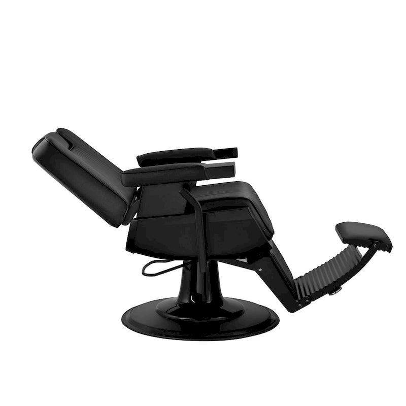 Robuster Barberstuhl, verstellbarer Friseurstuhl für den Barbershop, Schwarz