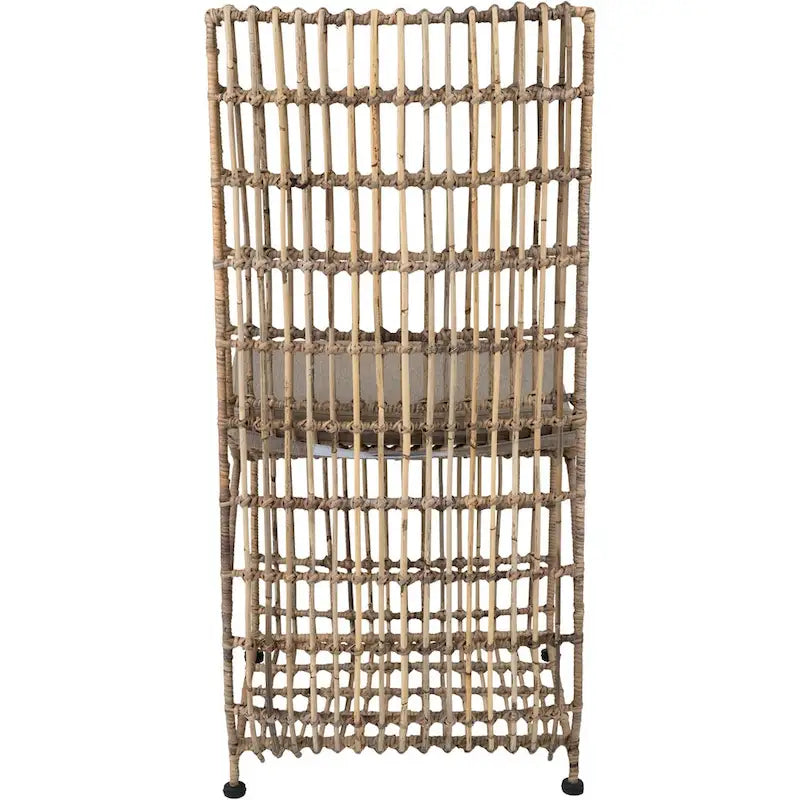 Esszimmerstuhl aus Eisen mit Rattanbezug