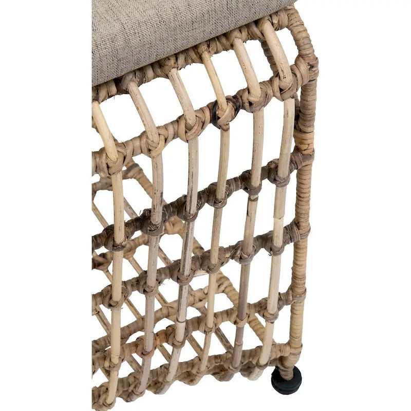 Esszimmerstuhl aus Eisen mit Rattanbezug