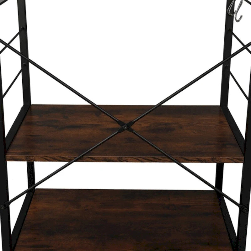 Küchenregal aus Holz, Bäckerregal mit 4 Ablagen, Vintage-Farbe - (23.62 x 15.75 x 48.43)
